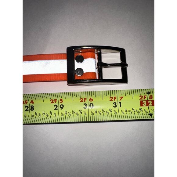 1" Plastic Coated Nylon Bright Orange Reflective Dog Collar. Cut To Size!! - Picture 2 of 7